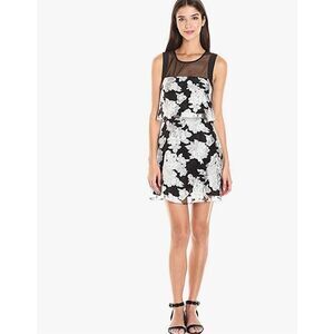 BCBGeneration Women's Mesh Floral Dress Black/White NWT Size 6